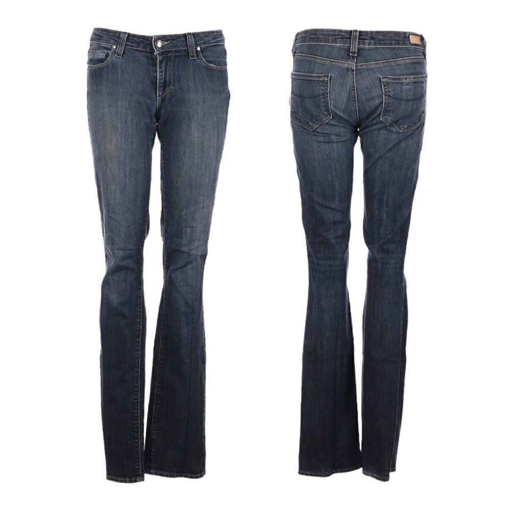 Paige Skyline Dark Wash Low Rise Boot Cut Jeans 28